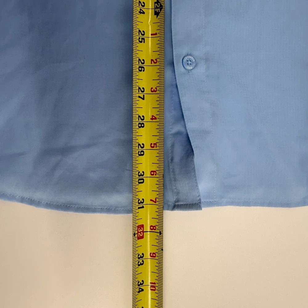Columbia PFG Crystal Springs Mens M Light Blue Long Sleeve Fishing Shirt XM7102 - Picture 14 of 14